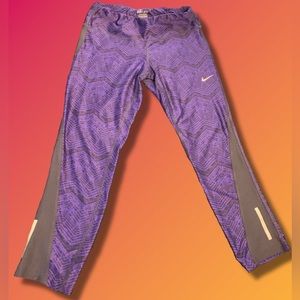Nike Dri-Fit Printed Racer Cropped Leggings 💜🏃‍♀️